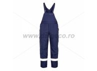 Pantaloni de iarna cu pieptar si benzi reflectorizante PILZEN BLUE 9062B-XXL