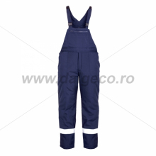 Pantaloni de iarna cu pieptar si benzi reflectorizante PILZEN BLUE 9062B-M