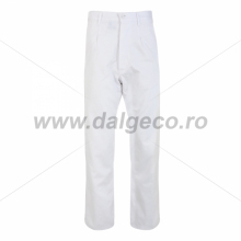 Pantaloni standard din bumbac TEO WHITE 90812 A-M